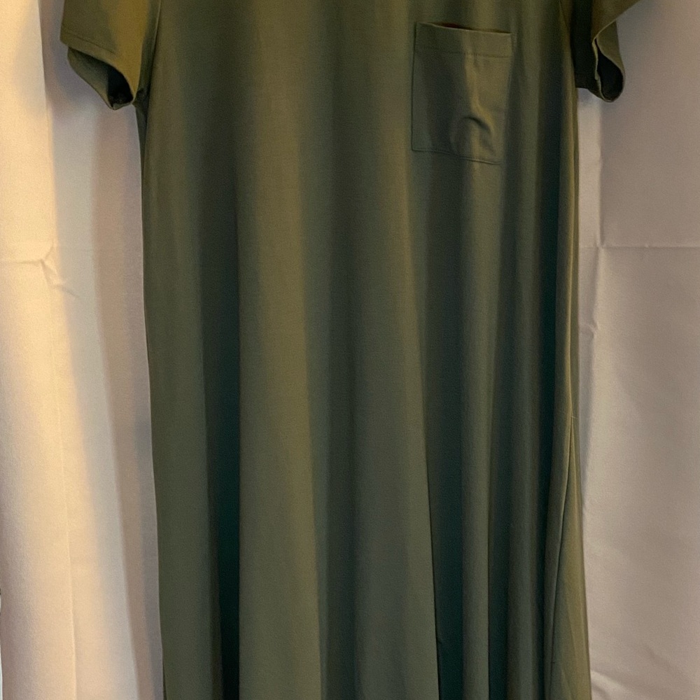 LuLaRoe Carly Solid Olive Dress